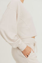 Load image into Gallery viewer, Ava Natural Ribbed Cropped Pullover