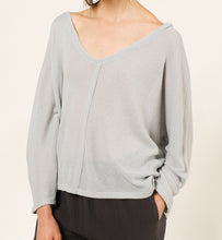 Load image into Gallery viewer, Carmen Light Knit Tee - Mist Blue