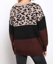 Load image into Gallery viewer, Stella Color Block Leopard Sweater