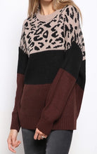 Load image into Gallery viewer, Stella Color Block Leopard Sweater
