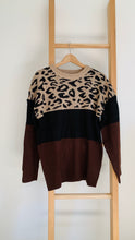 Load image into Gallery viewer, Stella Color Block Leopard Sweater