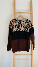 Load image into Gallery viewer, Stella Color Block Leopard Sweater