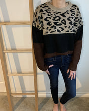 Load image into Gallery viewer, Stella Color Block Leopard Sweater