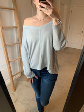 Load image into Gallery viewer, Carmen Light Knit Tee - Mist Blue