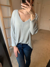 Load image into Gallery viewer, Carmen Light Knit Tee - Mist Blue