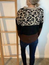 Load image into Gallery viewer, Stella Color Block Leopard Sweater