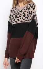 Load image into Gallery viewer, Stella Color Block Leopard Sweater
