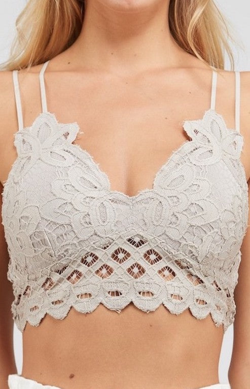 Amber Lace Bralette - Champagne