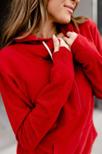 Load image into Gallery viewer, Performance Fleece Half-Zip Sweatshirt - Cherry Red

